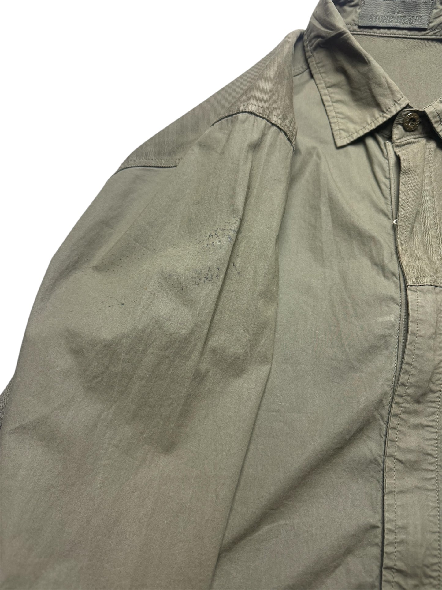 Stone Island SS18 Khaki Ghost Piece Overshirt (L)